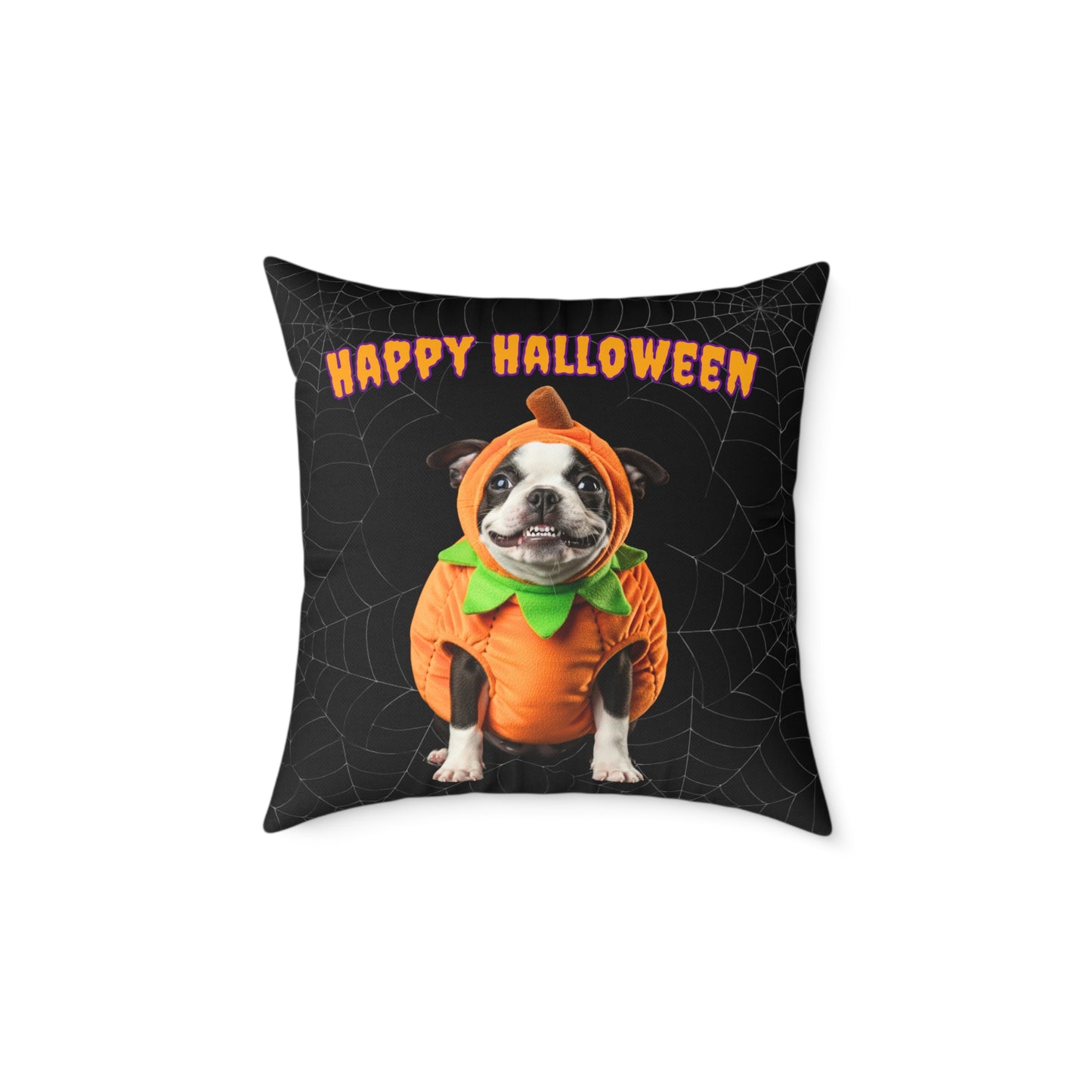 Boston Terrier Halloween Pillow