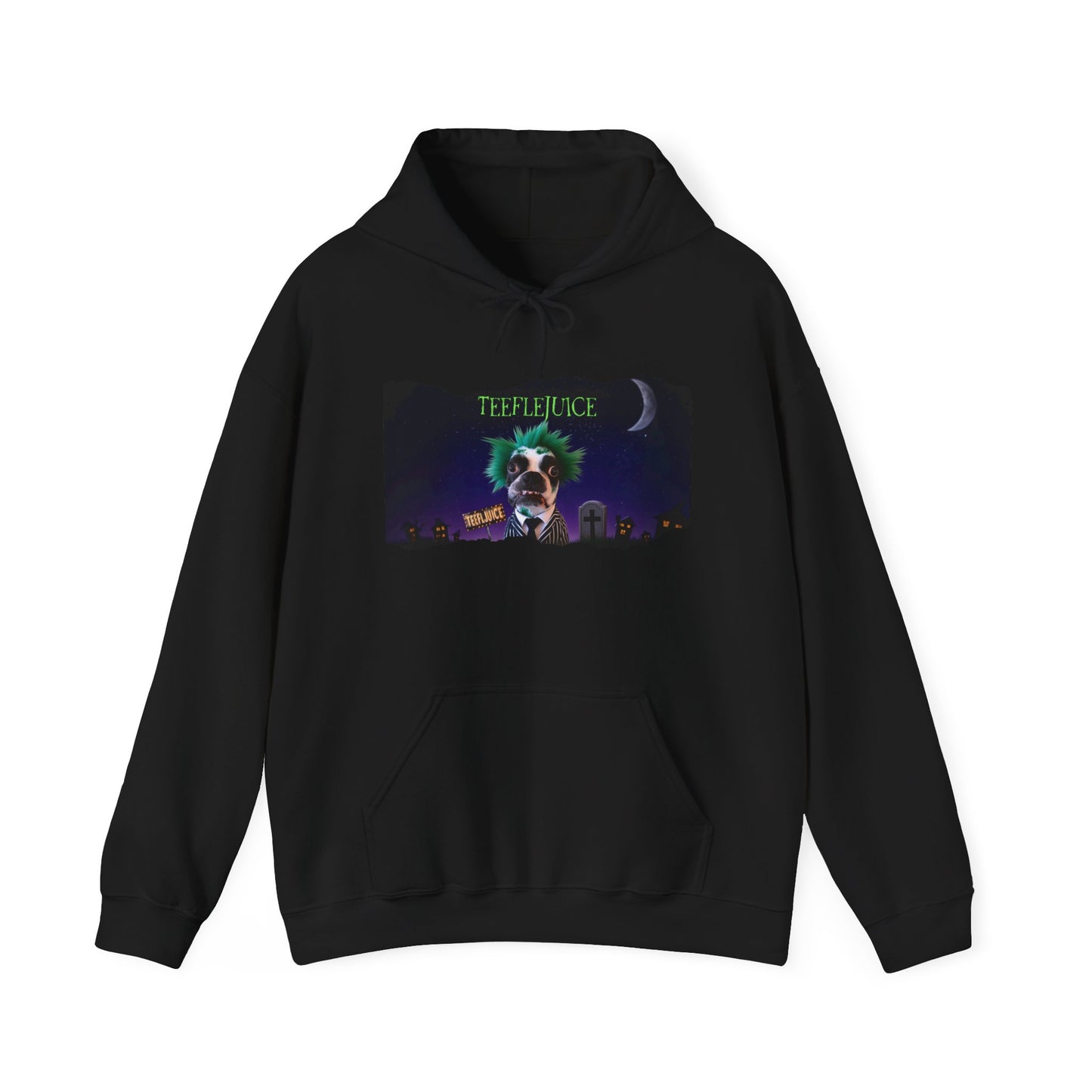 Teeflejuice Unisex Pullover Hoodie: Eerie Elegance Meets Casual Comfort