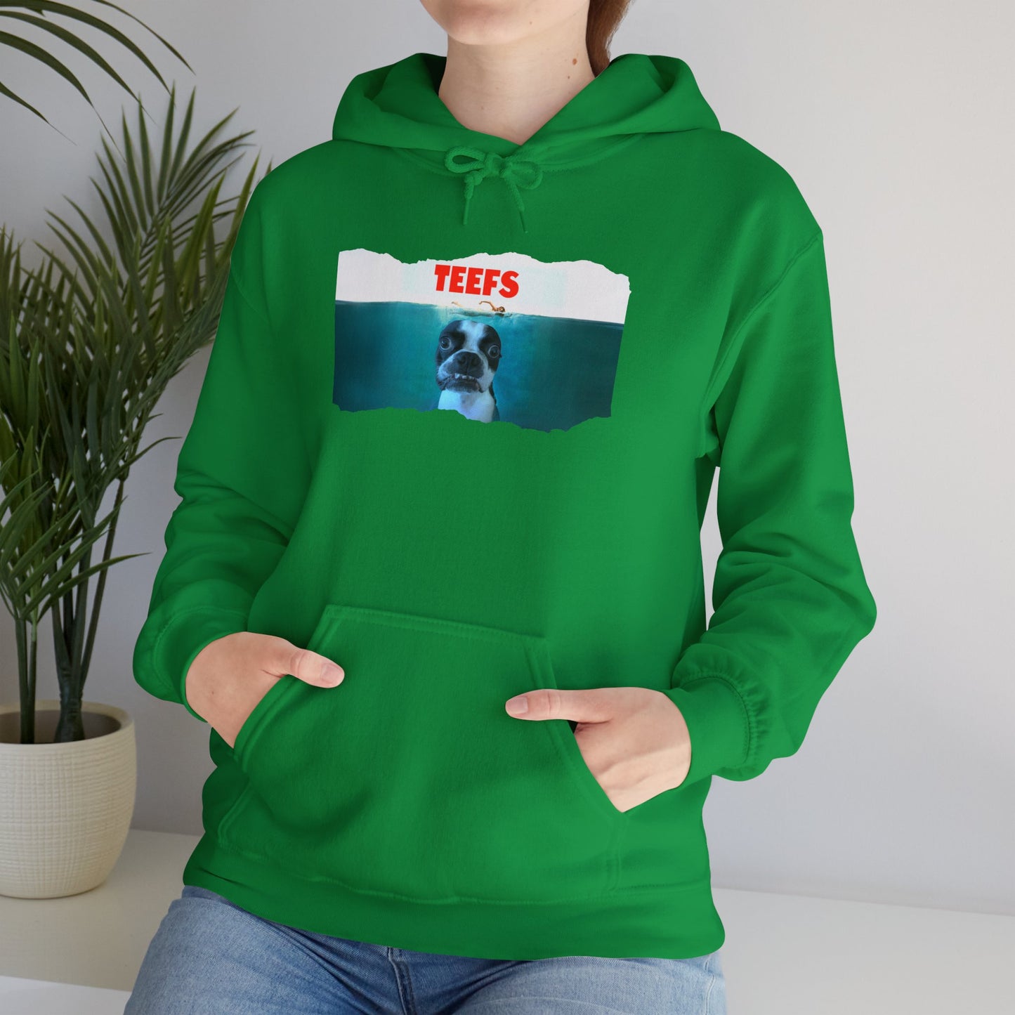 Teefs Unisex Pullover Hoodie: Sharky Style Splash