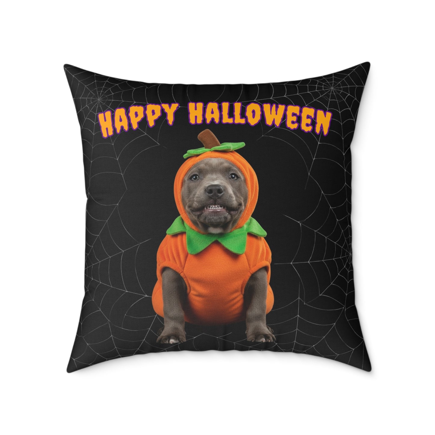 Pit Bull Happy Halloween Pillow
