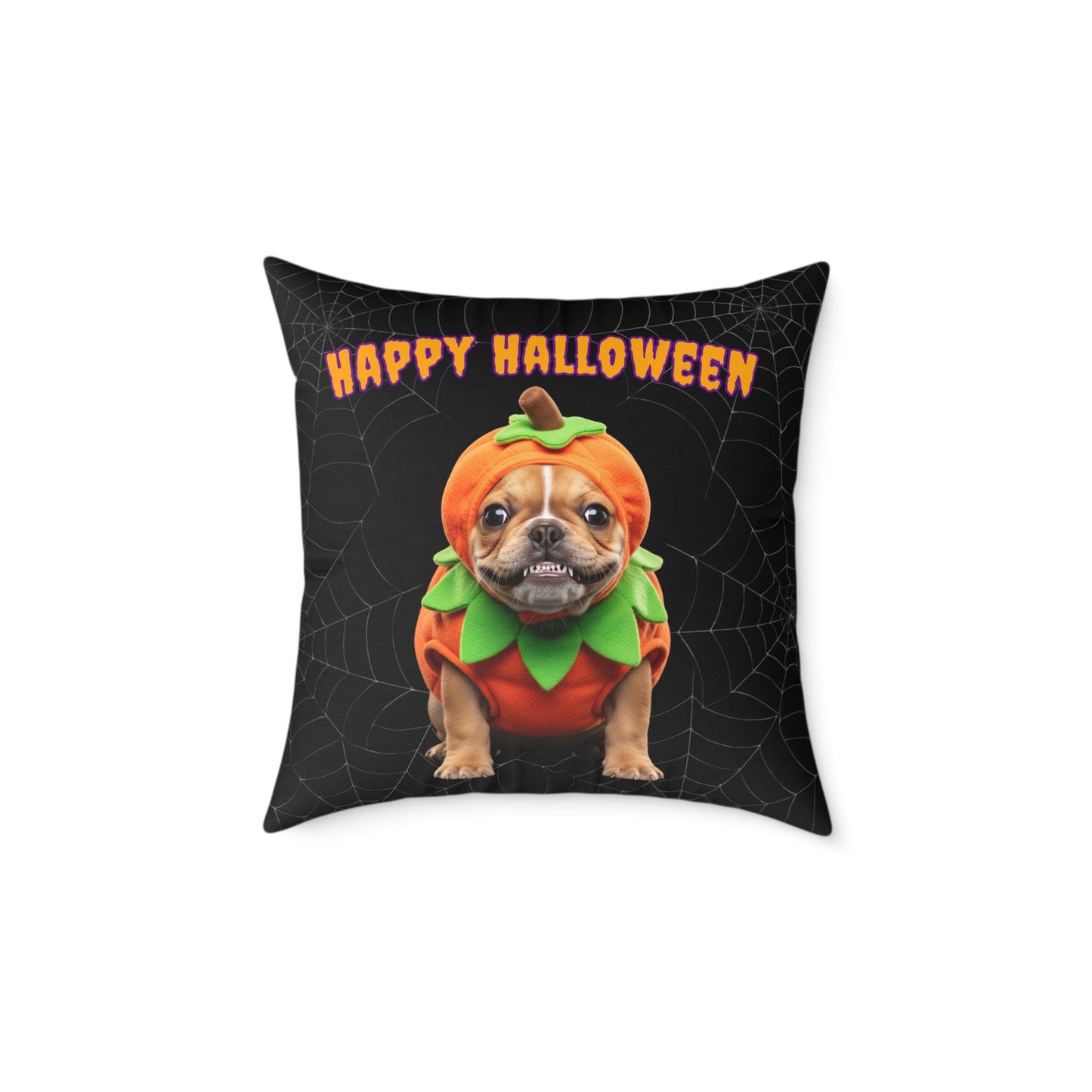 French Bulldog Happy Halloween Pillow