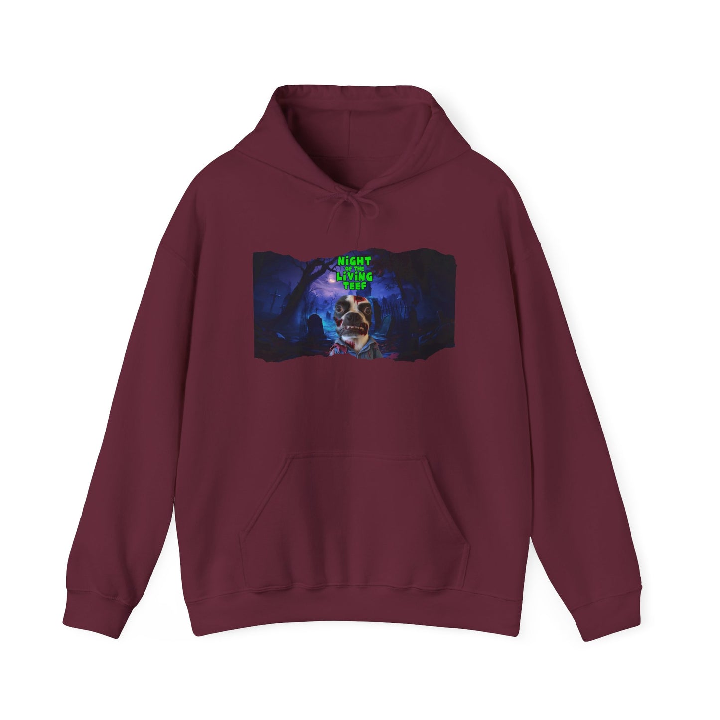 Night of the Living Teef Unisex Pullover Hoodie: Cozy Zombie Comfort