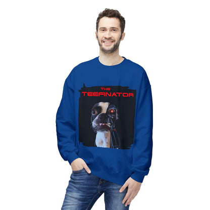 The Teefinator Crewneck Sweatshirt: Cybernetic Comfort