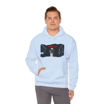The Teefinator Unisex Pullover Hoodie: Cybernetic Comfort