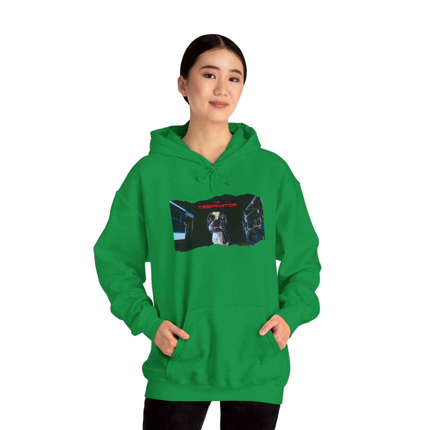 The Teefinator Unisex Pullover Hoodie: Cybernetic Comfort