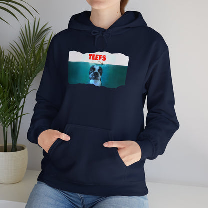 Teefs Unisex Pullover Hoodie: Sharky Style Splash