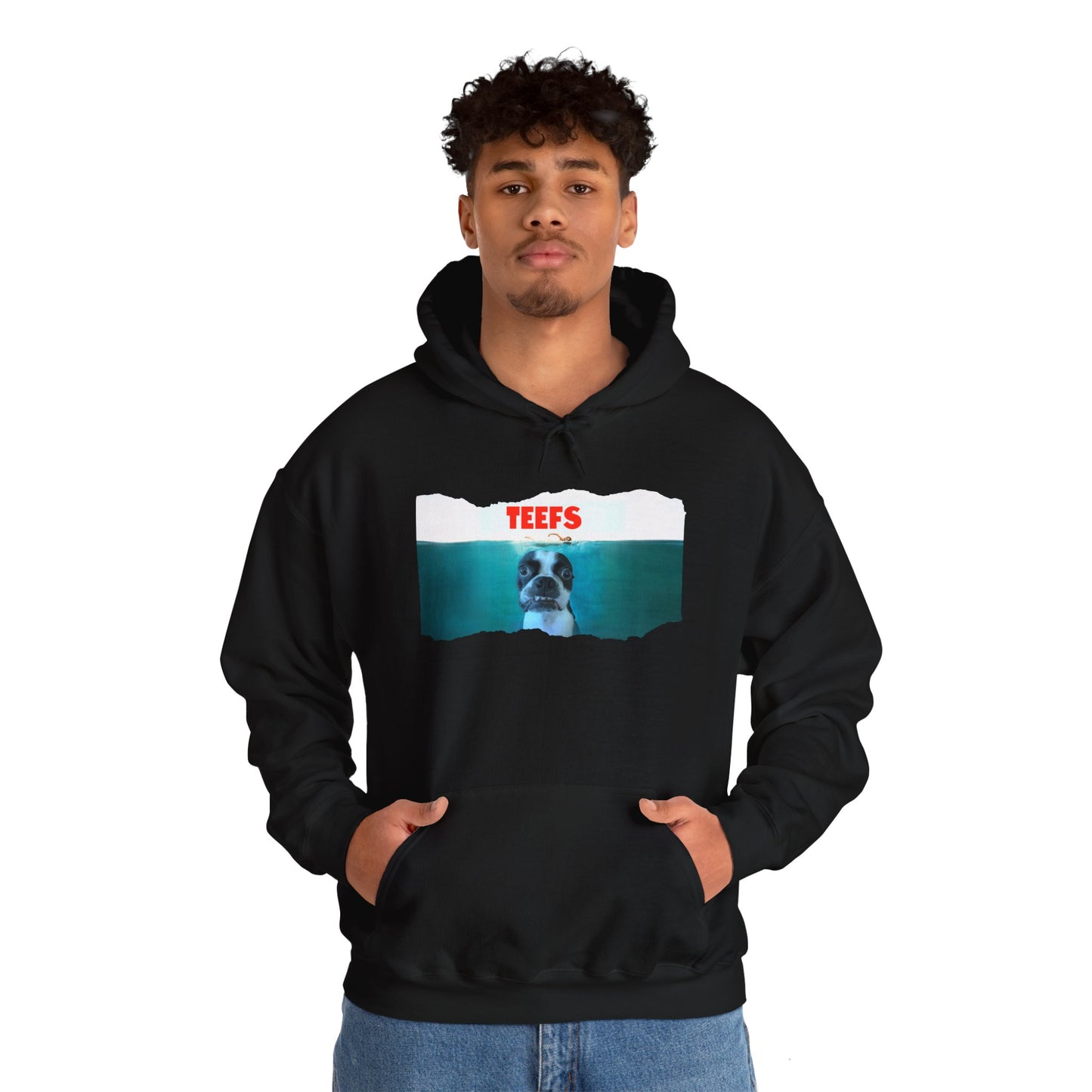 Teefs Unisex Pullover Hoodie: Sharky Style Splash