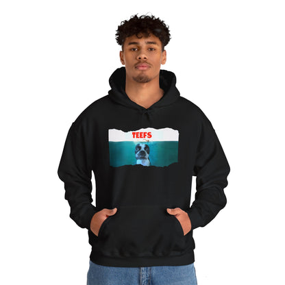Teefs Unisex Pullover Hoodie: Sharky Style Splash
