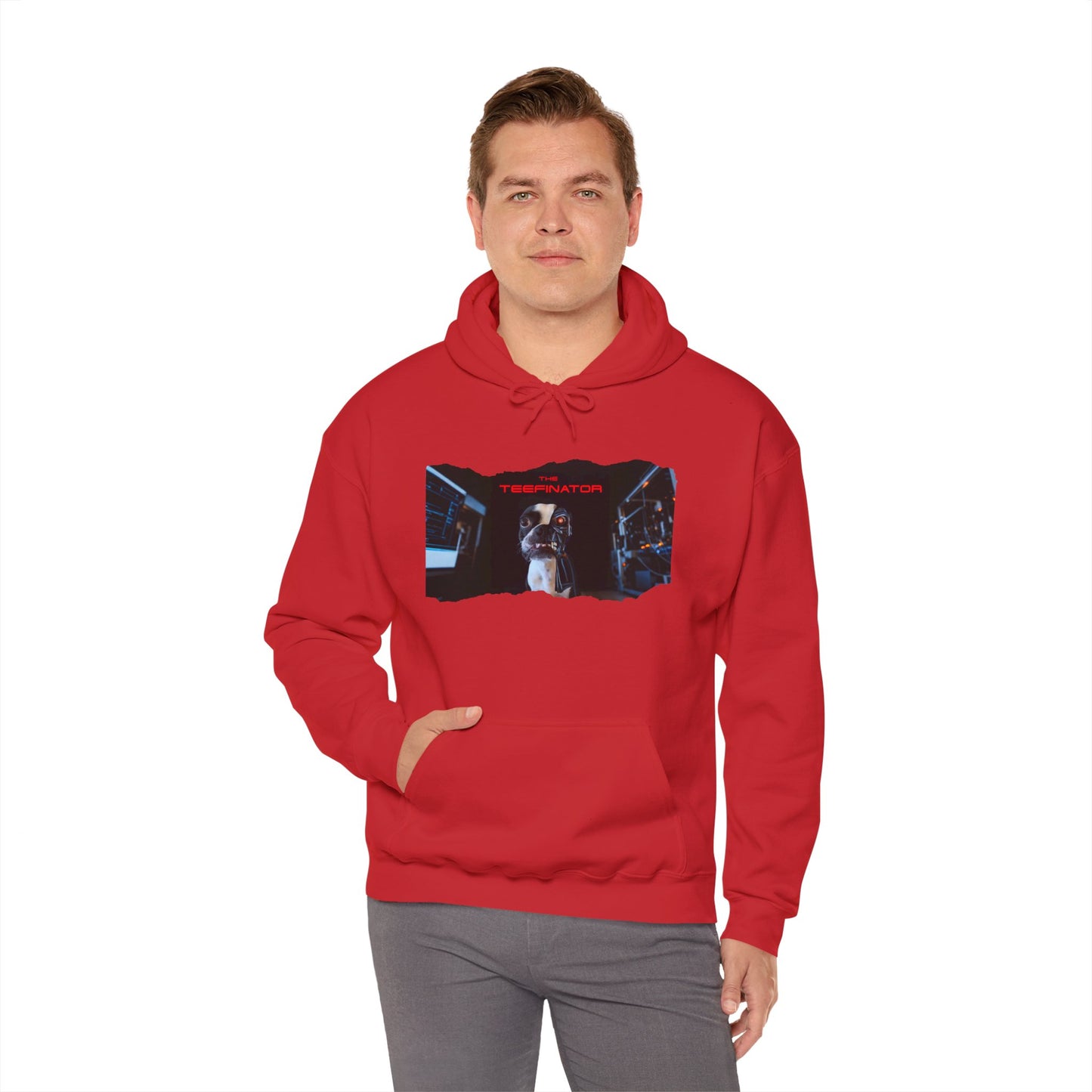 The Teefinator Unisex Pullover Hoodie: Cybernetic Comfort