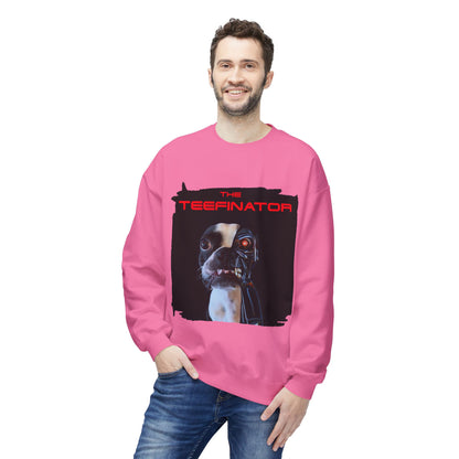 The Teefinator Crewneck Sweatshirt: Cybernetic Comfort