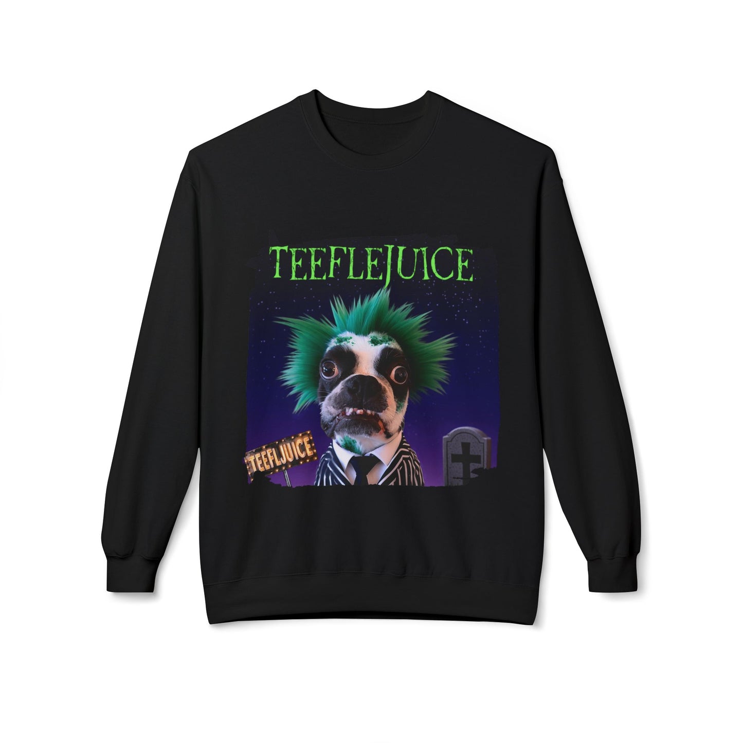 Teeflejuice Crewneck Sweatshirt: Spooky Spectacle Comfort