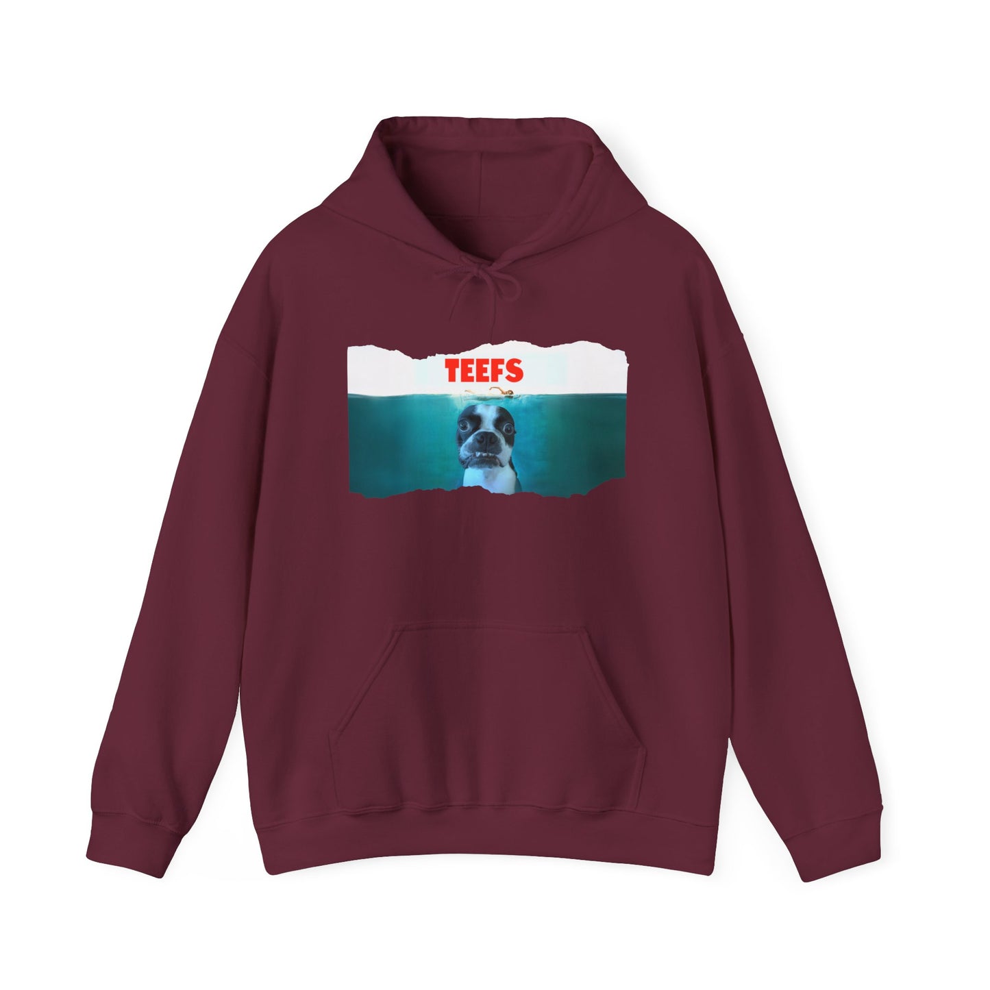 Teefs Unisex Pullover Hoodie: Sharky Style Splash