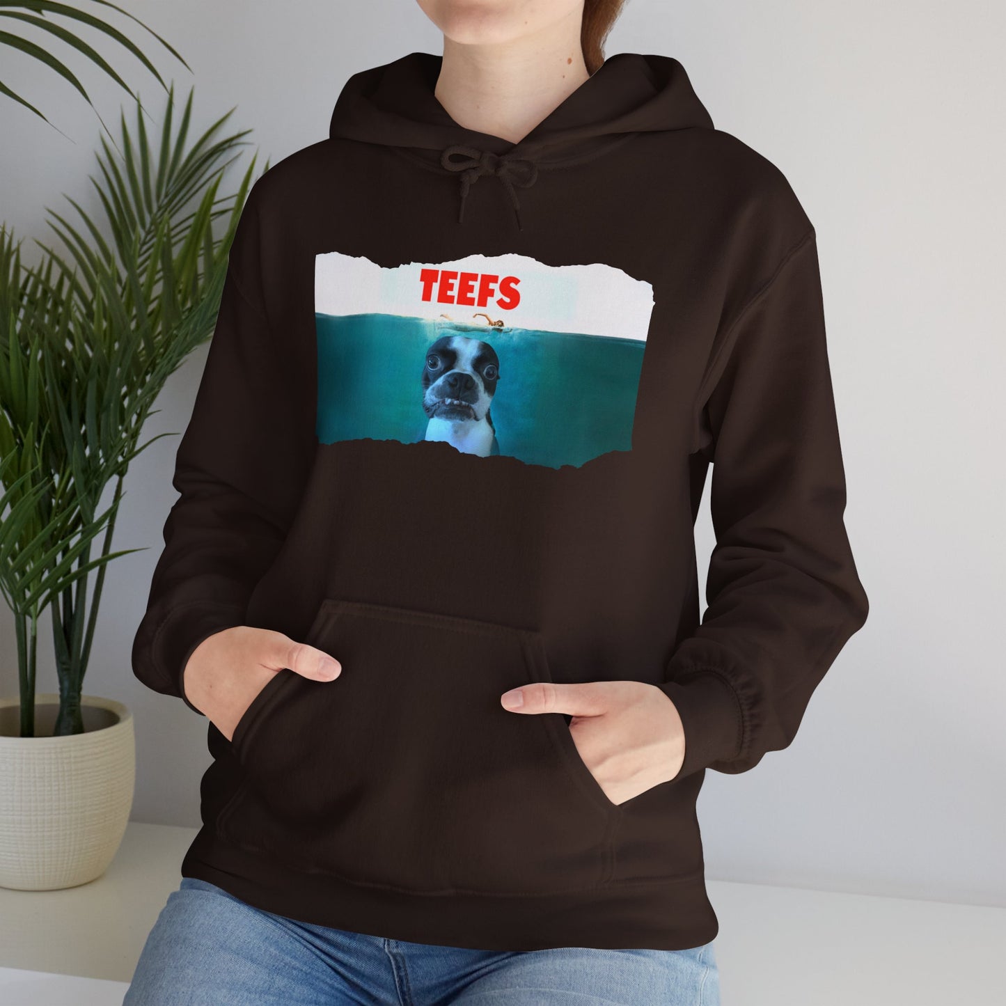 Teefs Unisex Pullover Hoodie: Sharky Style Splash