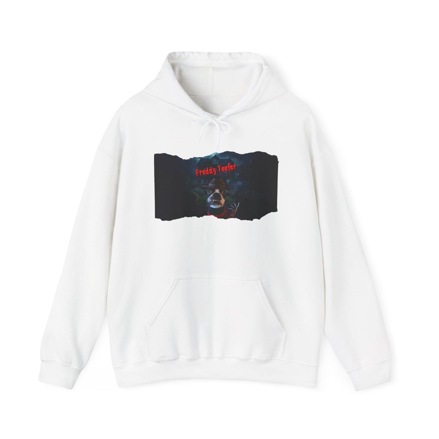 Freddy Teefer Unisex Pullover Hoodie: Spooky Chic Comfort