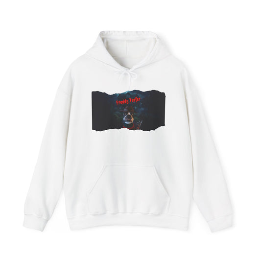 Freddy Teefer Unisex Pullover Hoodie: Spooky Chic Comfort