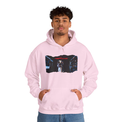 The Teefinator Unisex Pullover Hoodie: Cybernetic Comfort