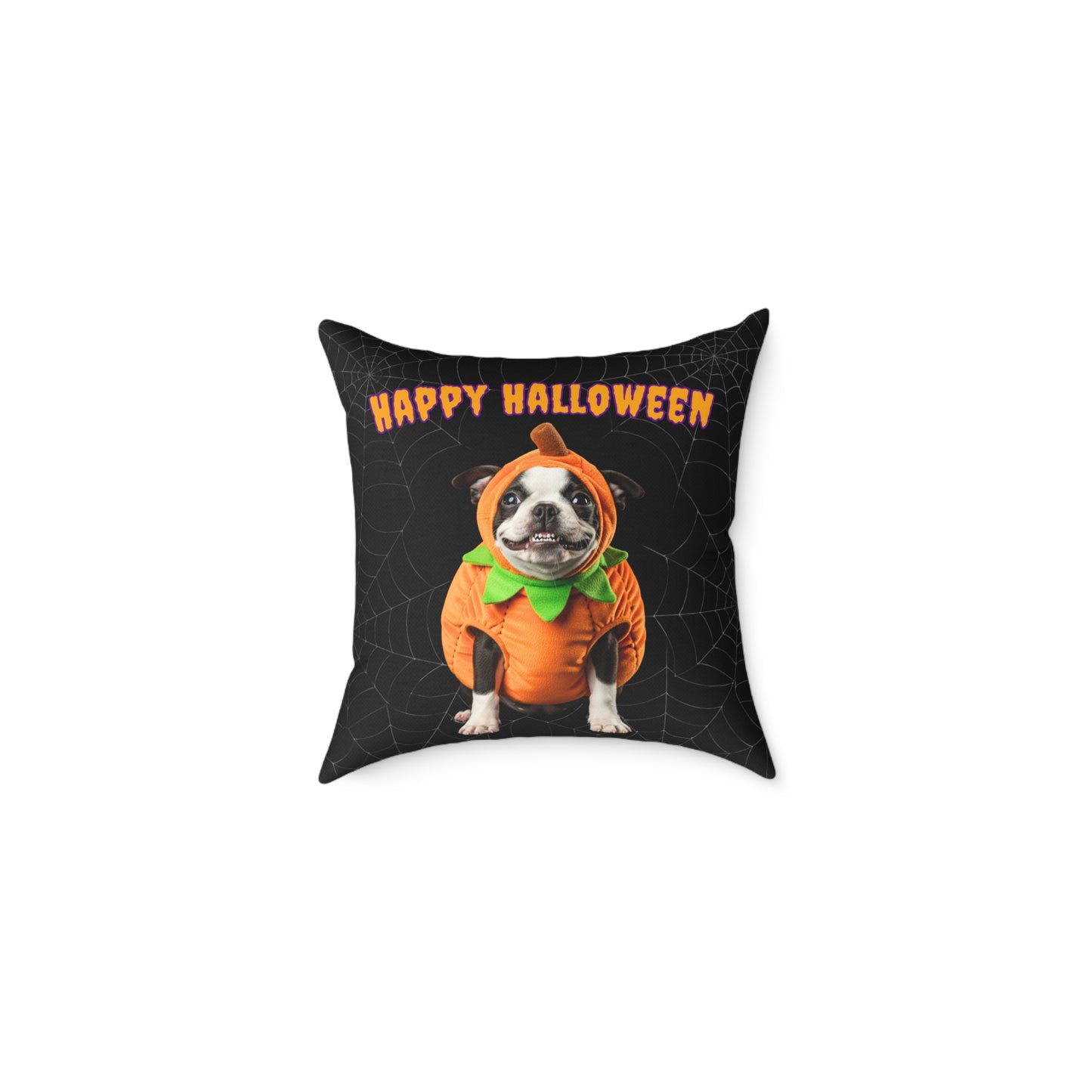 Boston Terrier Halloween Pillow
