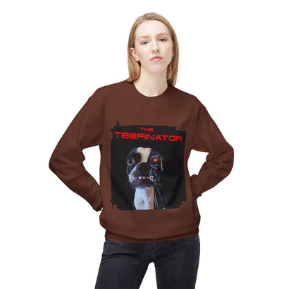 The Teefinator Crewneck Sweatshirt: Cybernetic Comfort