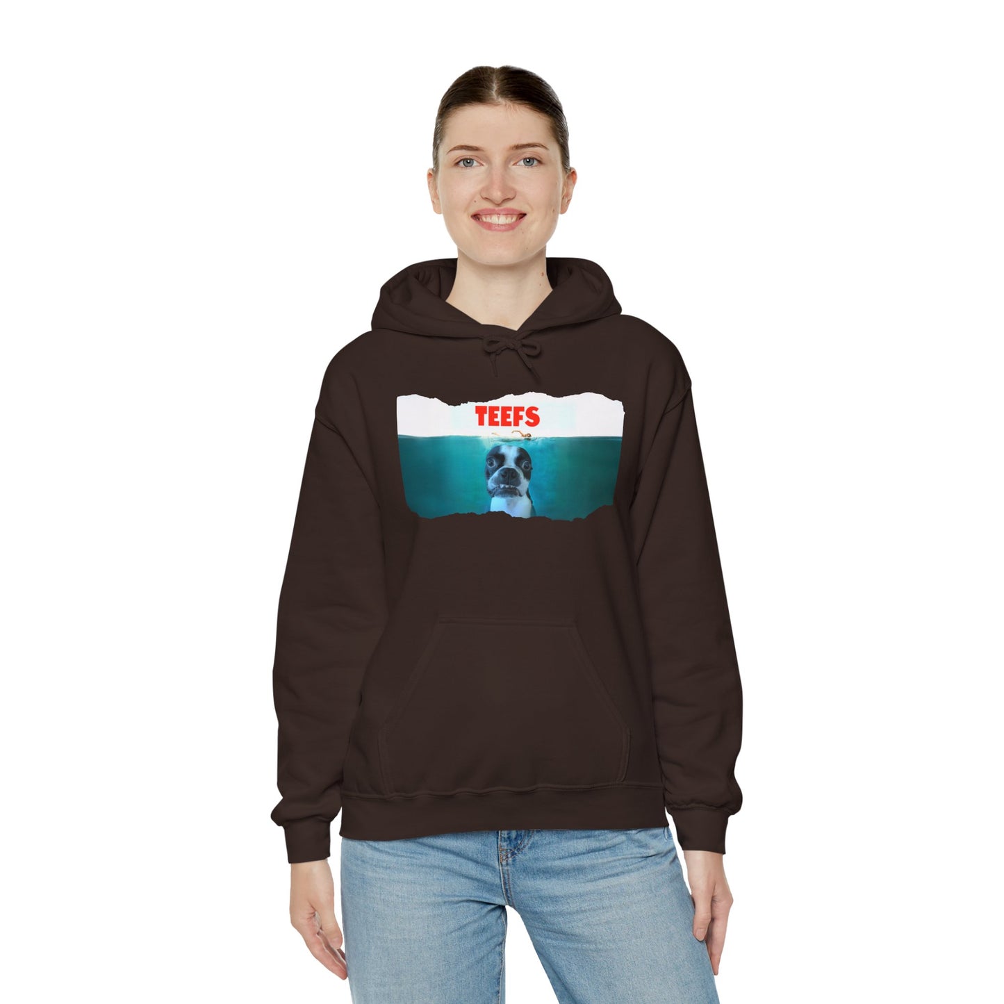 Teefs Unisex Pullover Hoodie: Sharky Style Splash