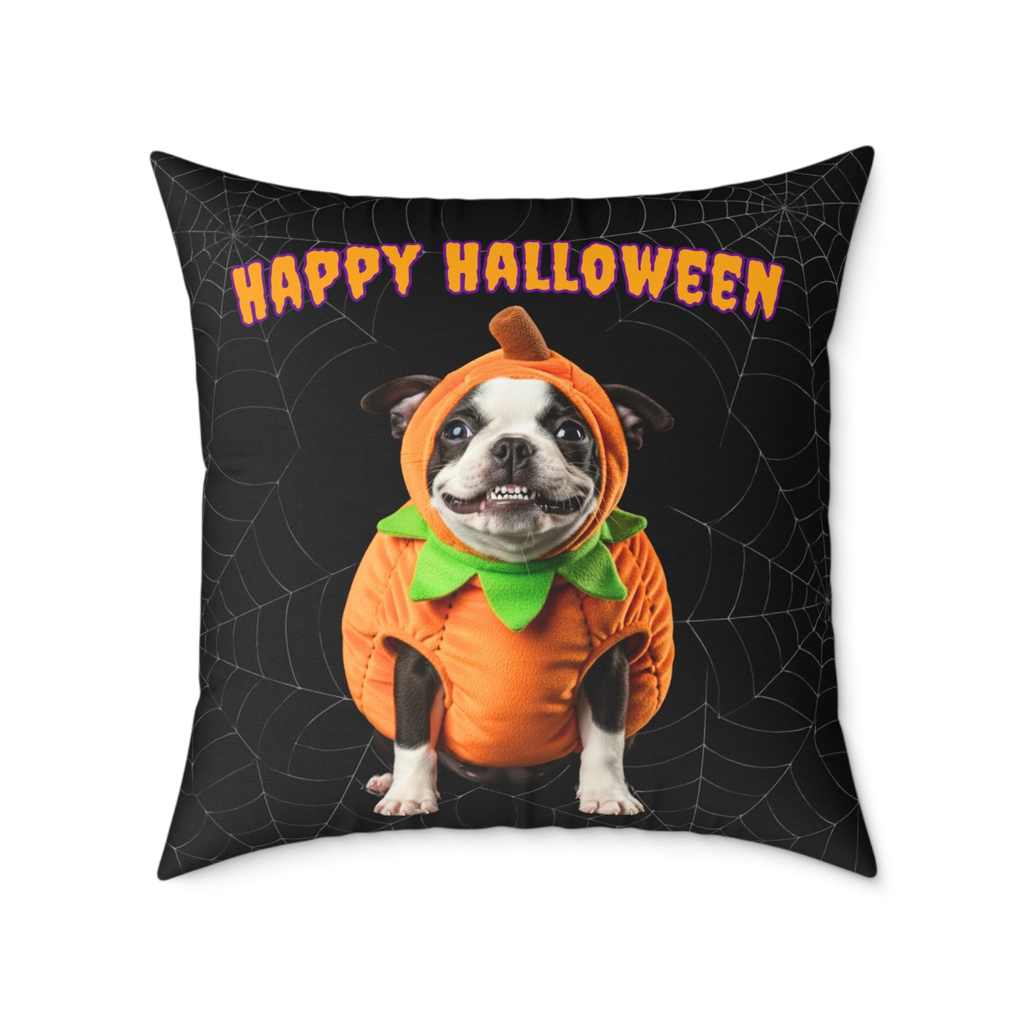 Boston Terrier Halloween Pillow