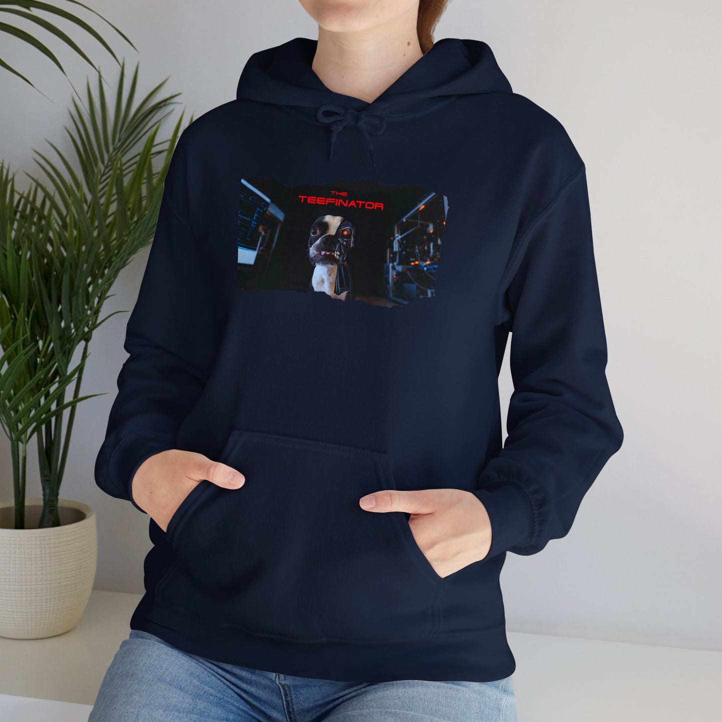 The Teefinator Unisex Pullover Hoodie: Cybernetic Comfort
