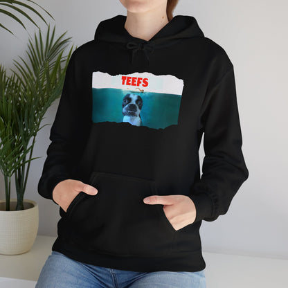 Teefs Unisex Pullover Hoodie: Sharky Style Splash