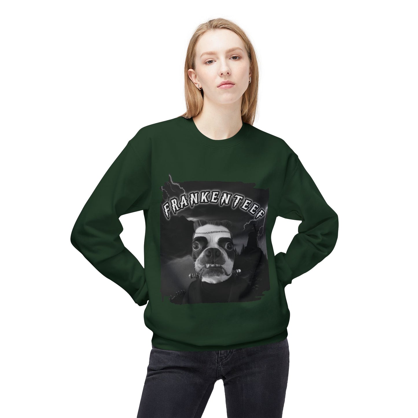Frankenteef Crewneck Sweatshirt: Monster's Embrace
