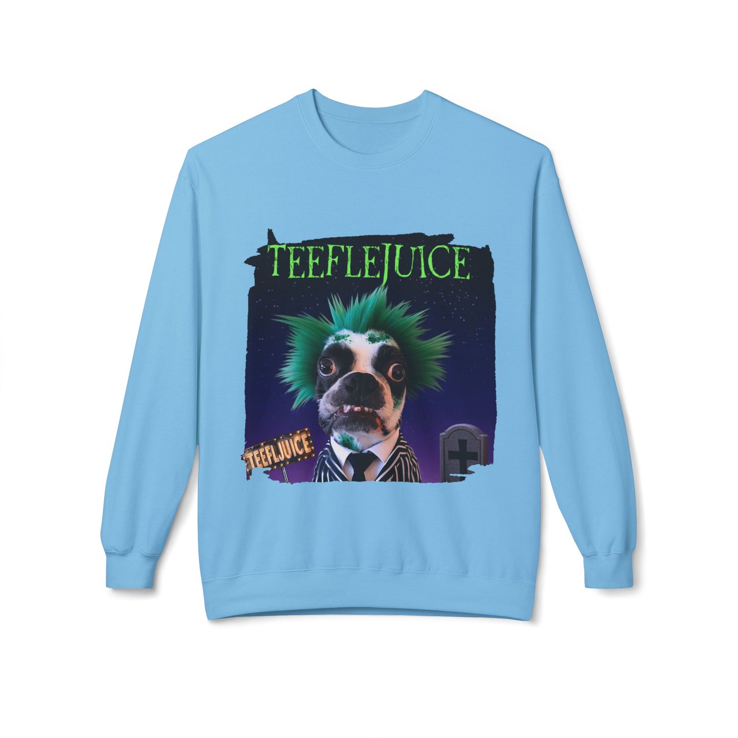 Teeflejuice Crewneck Sweatshirt: Spooky Spectacle Comfort