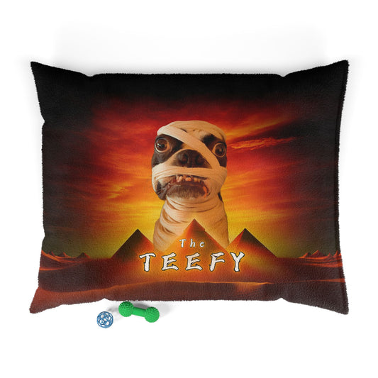 The Teefy Mummy's Cozy Crypt Dog Bed