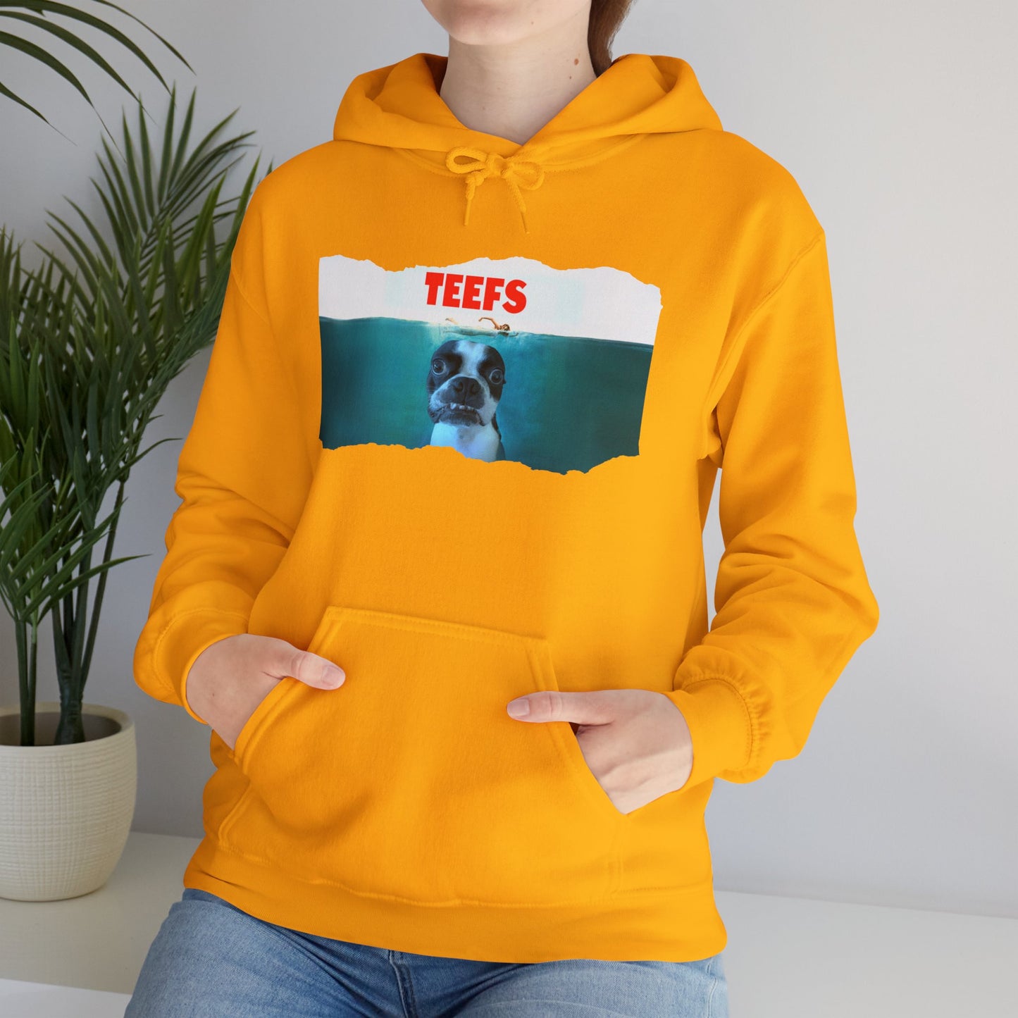 Teefs Unisex Pullover Hoodie: Sharky Style Splash