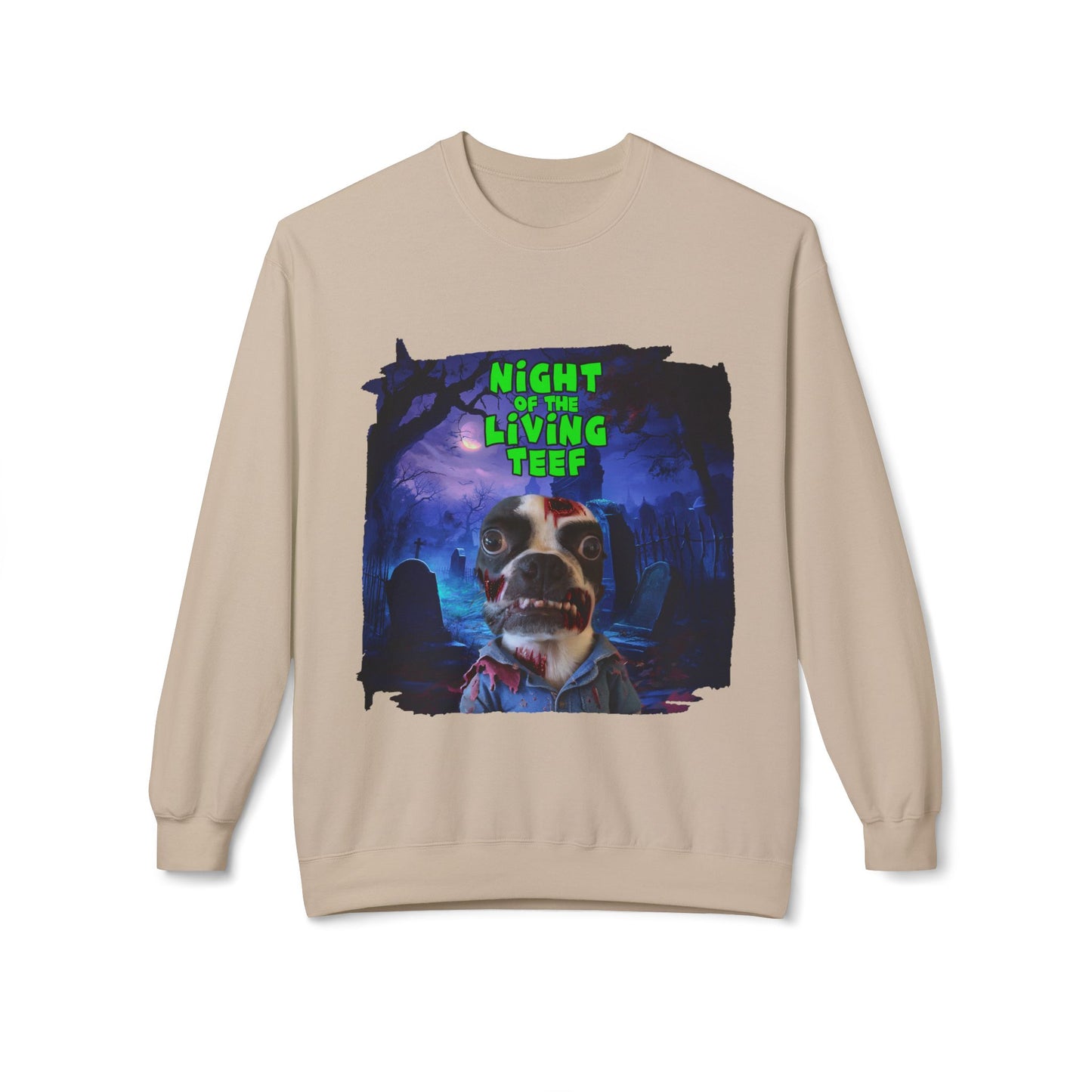 Night of the Living Teef Crewneck Sweatshirt: Zombie Comfort