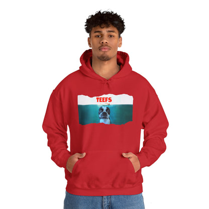 Teefs Unisex Pullover Hoodie: Sharky Style Splash