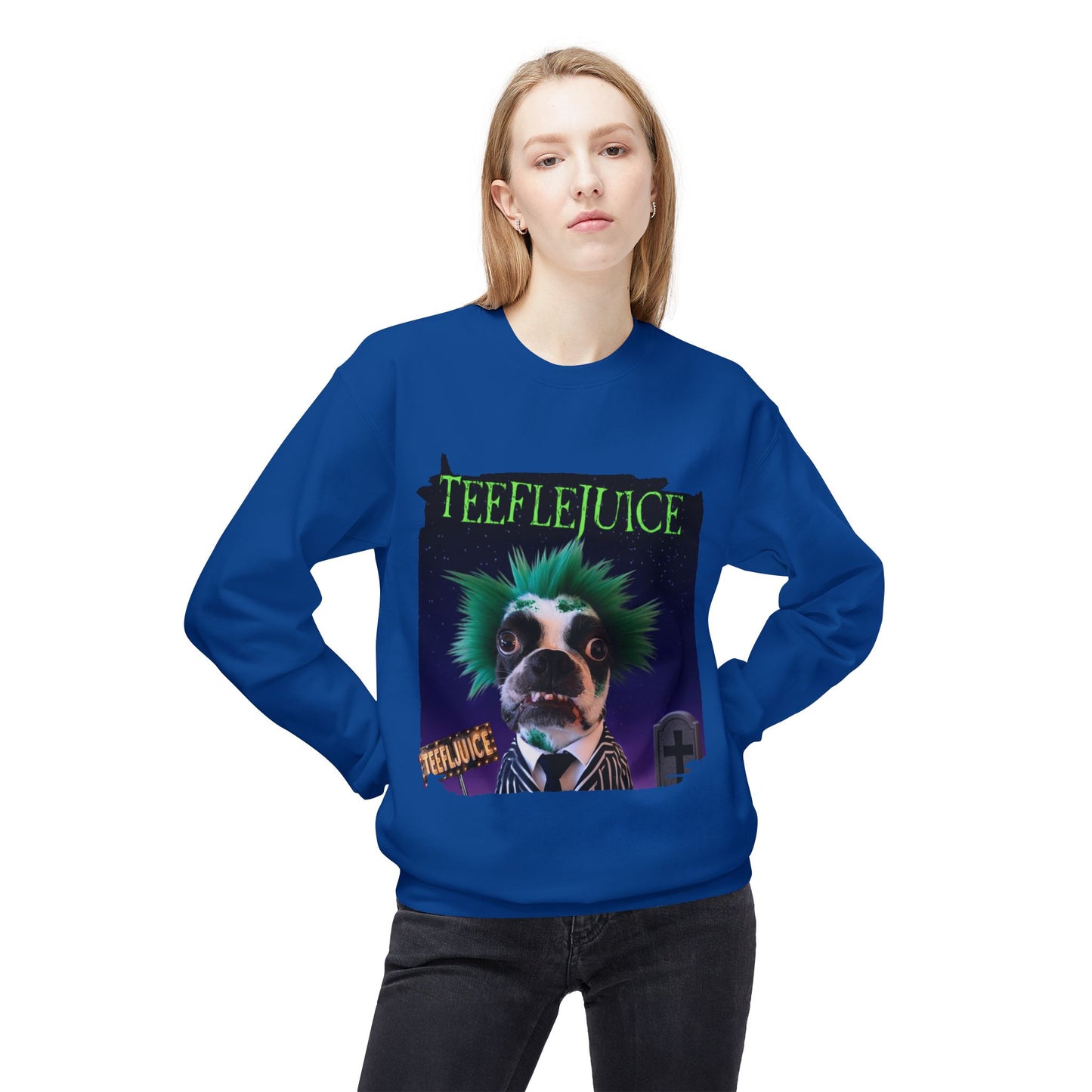 Teeflejuice Crewneck Sweatshirt: Spooky Spectacle Comfort