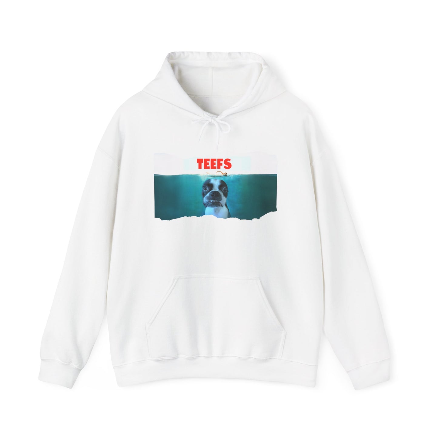 Teefs Unisex Pullover Hoodie: Sharky Style Splash