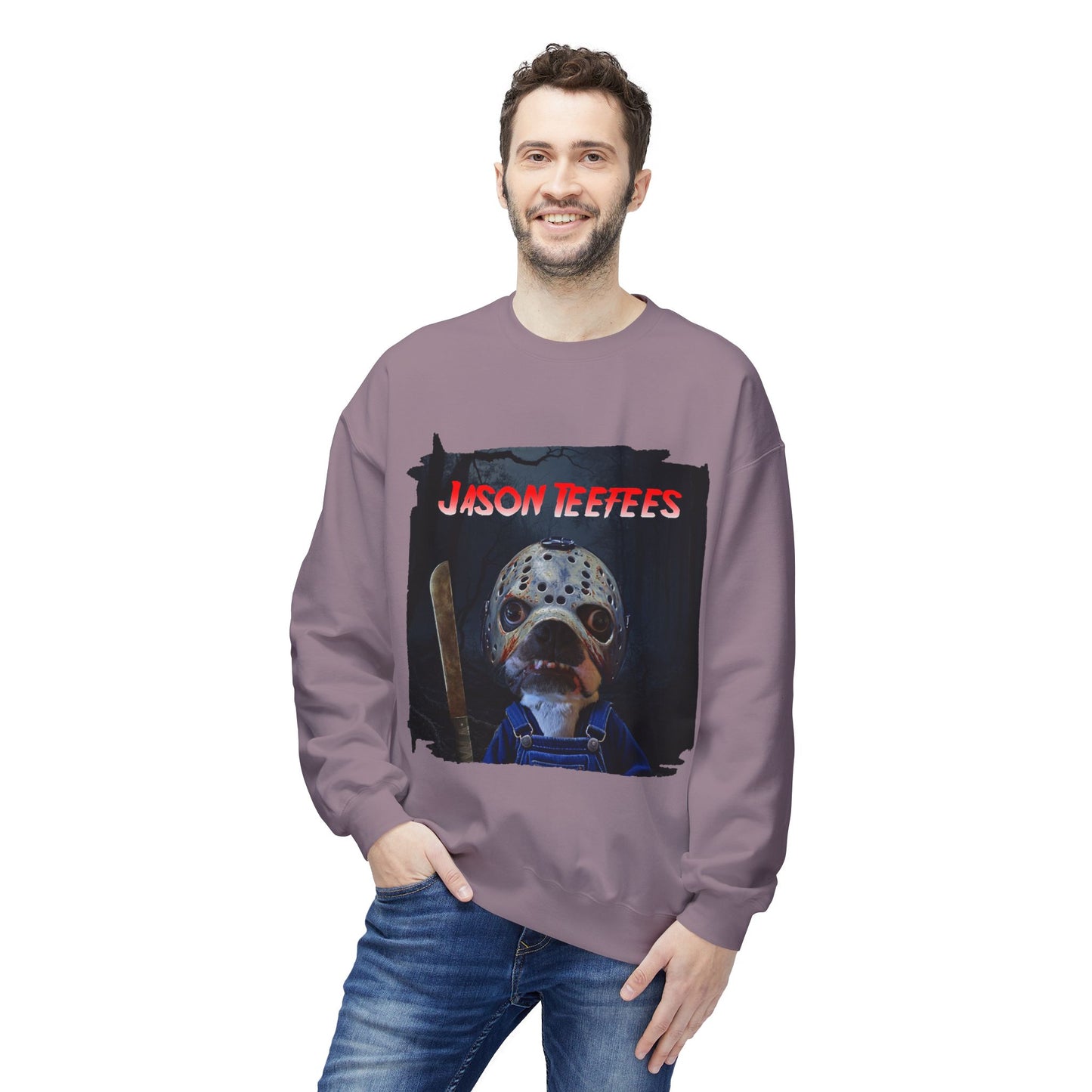 Jason Teefees Crewneck Sweatshirt: Campsite Horror Comfort