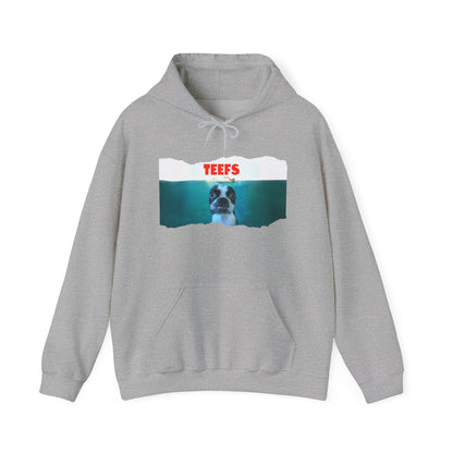 Teefs Unisex Pullover Hoodie: Sharky Style Splash