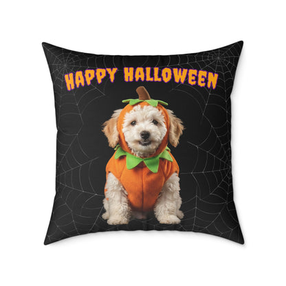 Poodle Happy Halloween Pillow