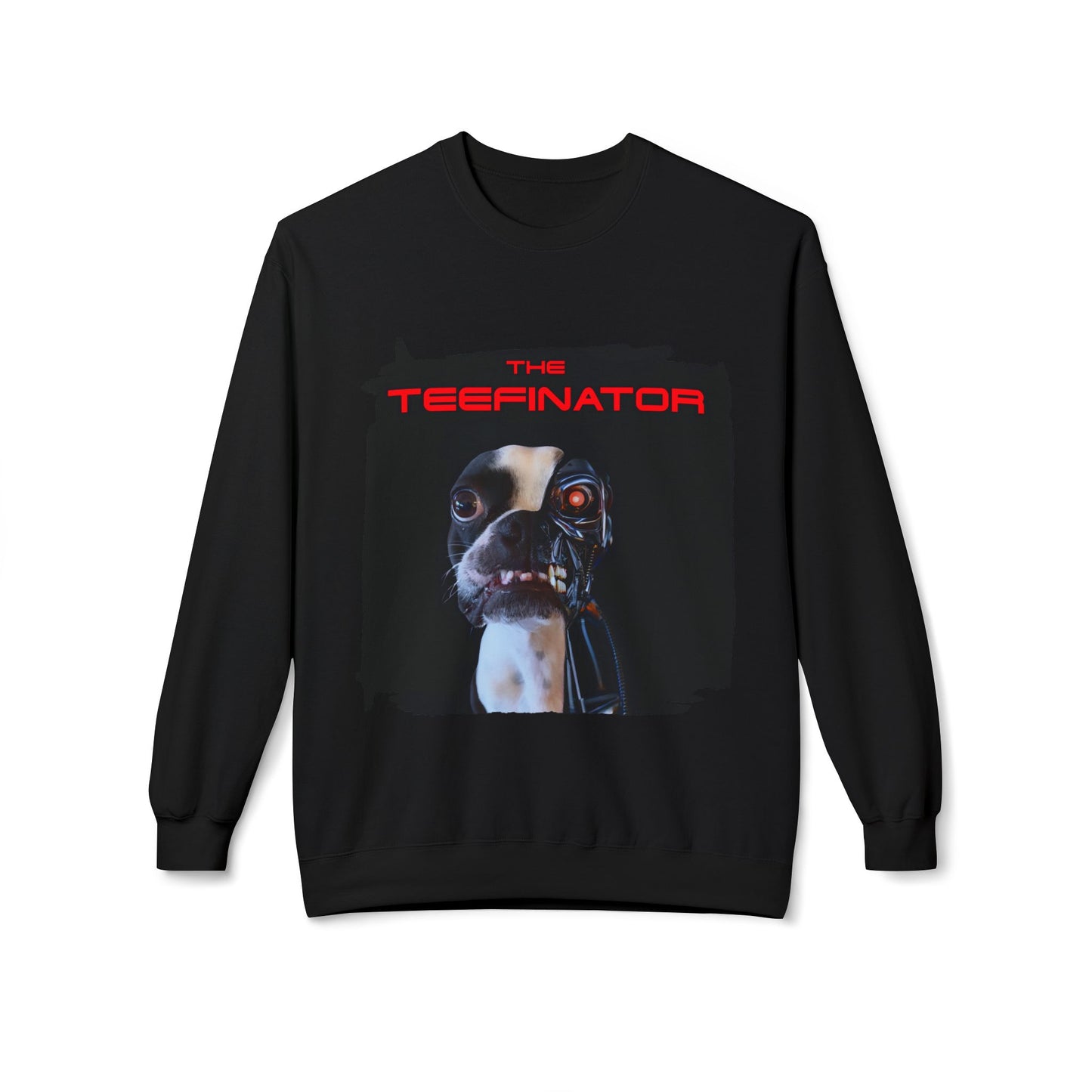 The Teefinator Crewneck Sweatshirt: Cybernetic Comfort