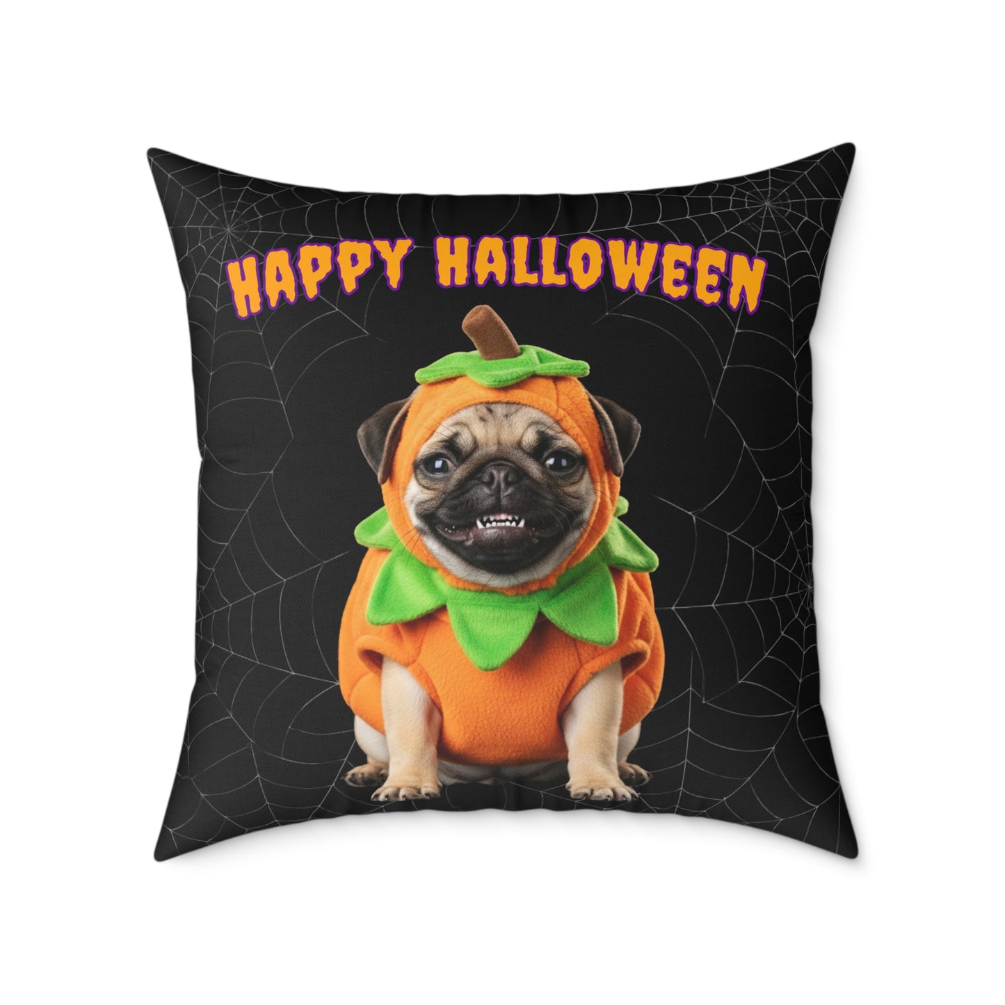Pug Happy Halloween Pillow