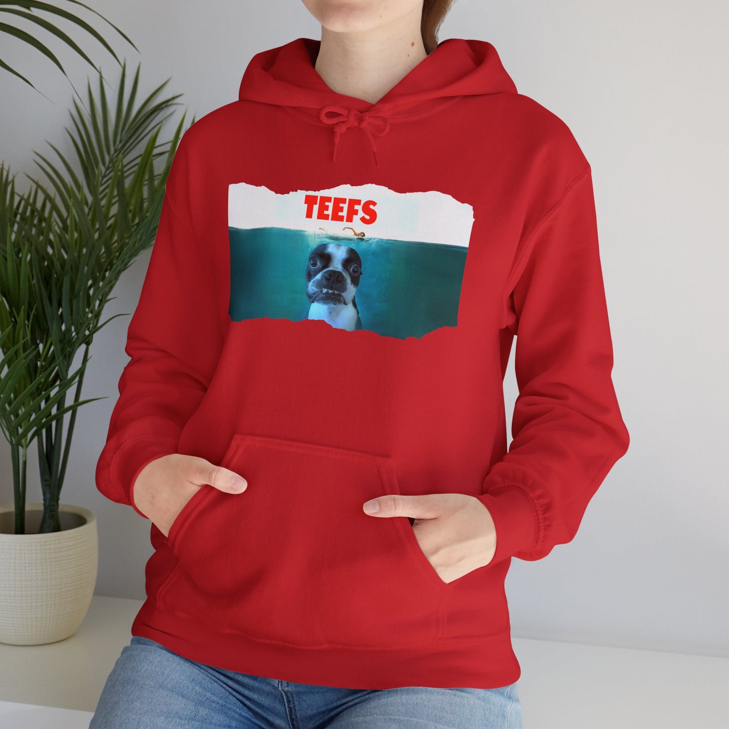 Teefs Unisex Pullover Hoodie: Sharky Style Splash