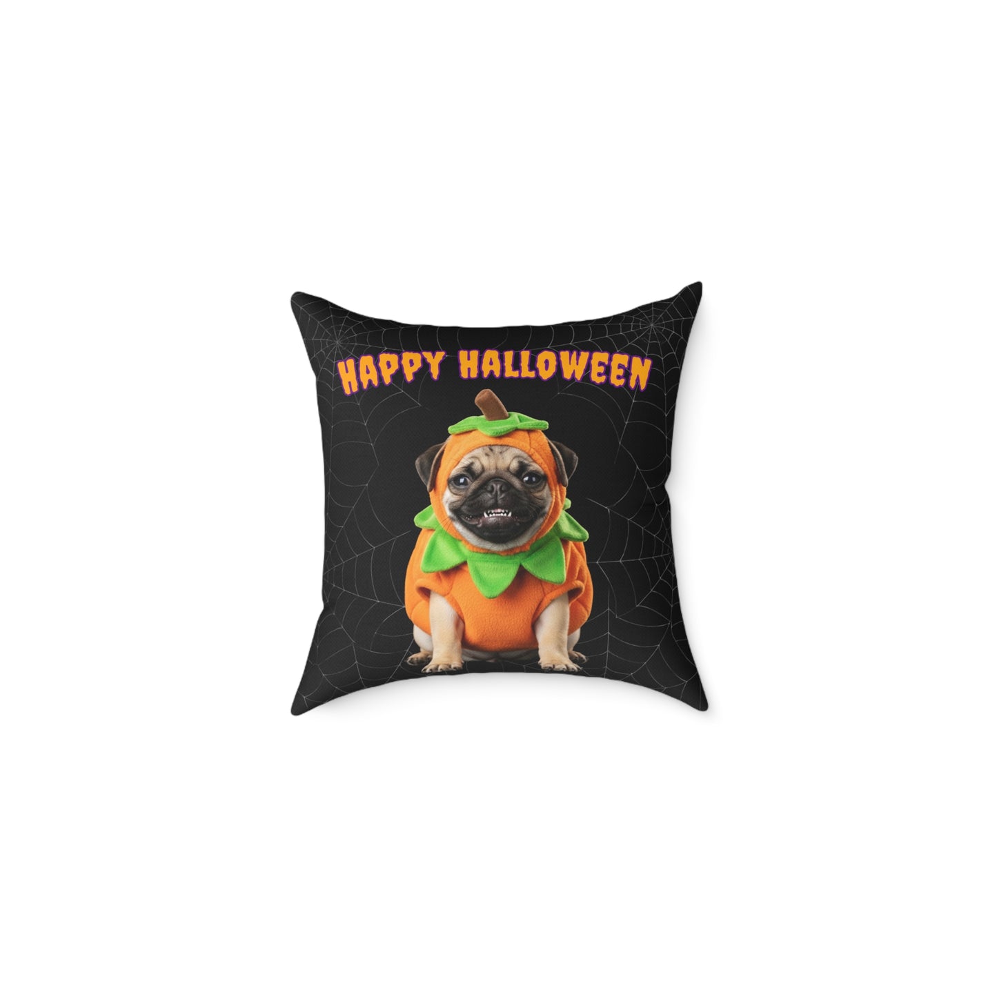 Pug Happy Halloween Pillow