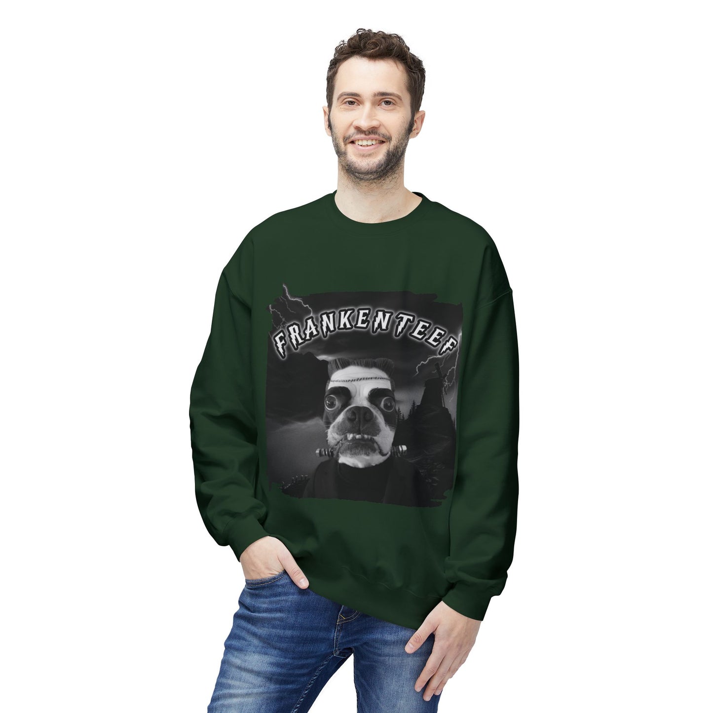 Frankenteef Crewneck Sweatshirt: Monster's Embrace