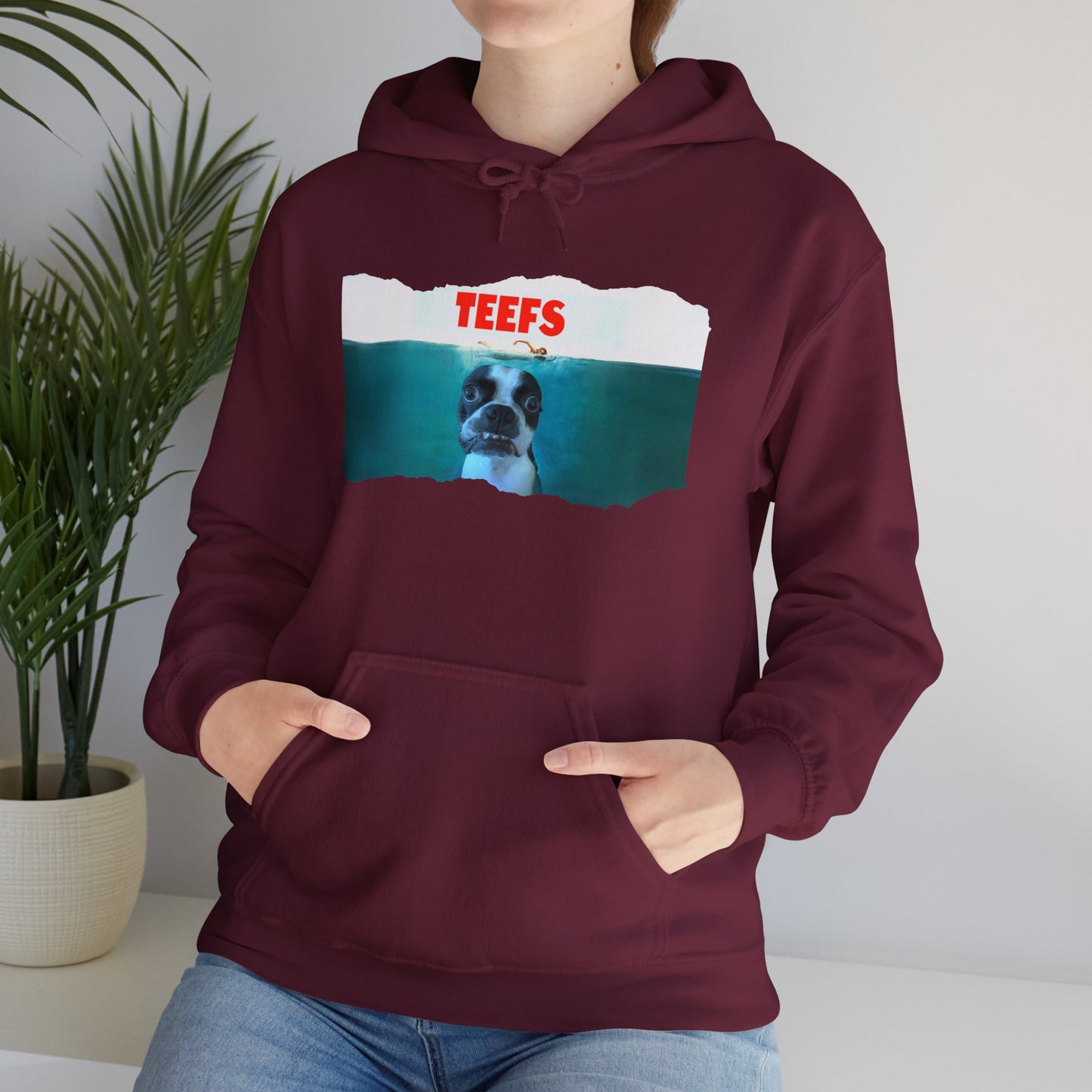 Teefs Unisex Pullover Hoodie: Sharky Style Splash