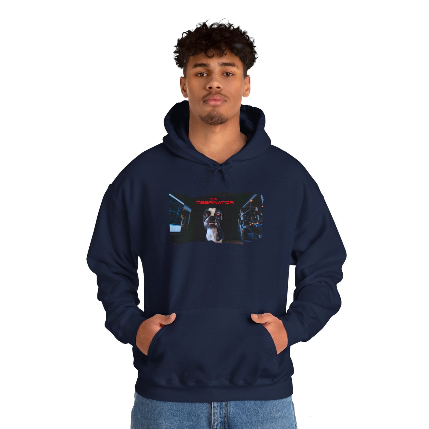 The Teefinator Unisex Pullover Hoodie: Cybernetic Comfort