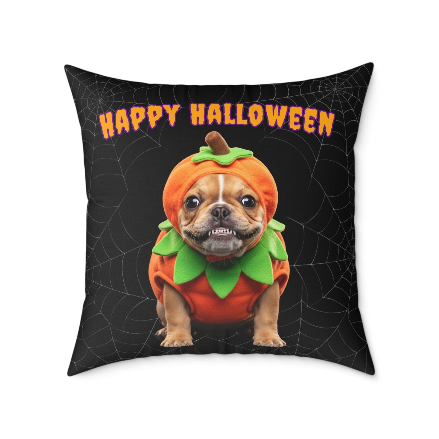 French Bulldog Happy Halloween Pillow