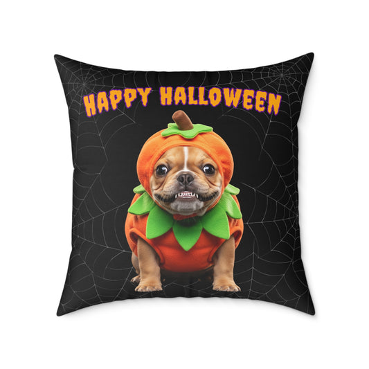 French Bulldog Happy Halloween Pillow