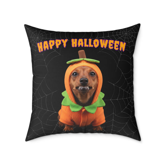 Dachshund Happy Halloween Pillow