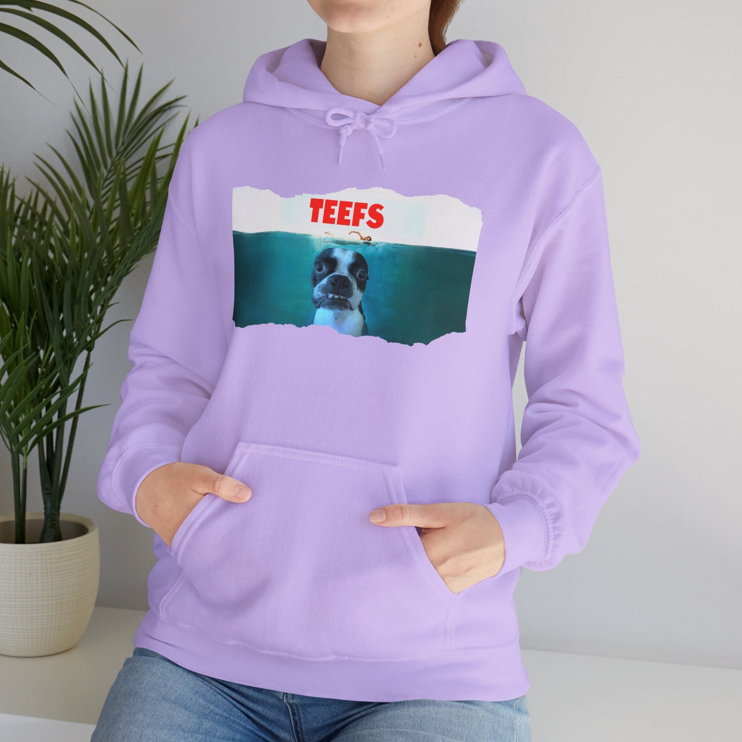 Teefs Unisex Pullover Hoodie: Sharky Style Splash