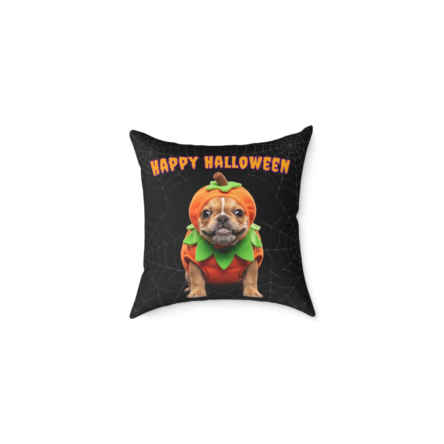French Bulldog Happy Halloween Pillow