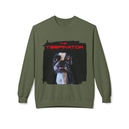 The Teefinator Crewneck Sweatshirt: Cybernetic Comfort
